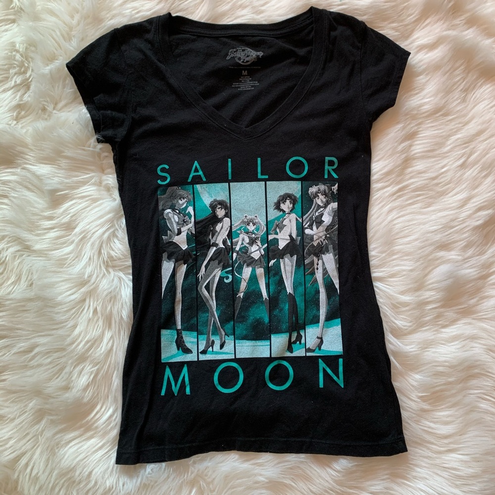 Sailor Moon Teal vneck